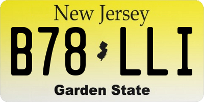 NJ license plate B78LLI