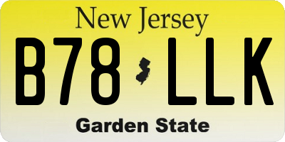 NJ license plate B78LLK