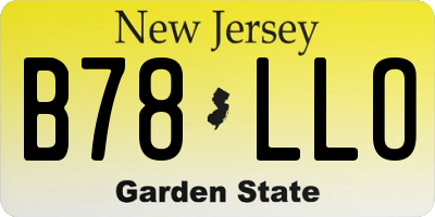 NJ license plate B78LLO