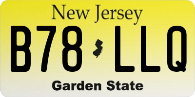 NJ license plate B78LLQ