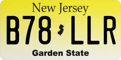 NJ license plate B78LLR