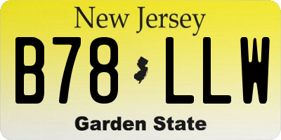 NJ license plate B78LLW