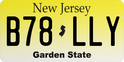 NJ license plate B78LLY