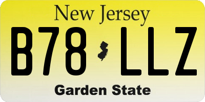 NJ license plate B78LLZ