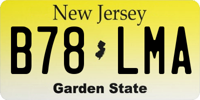NJ license plate B78LMA