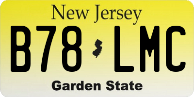 NJ license plate B78LMC