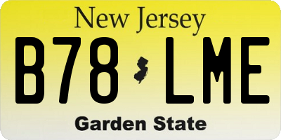 NJ license plate B78LME
