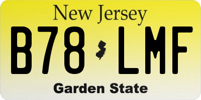 NJ license plate B78LMF