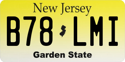 NJ license plate B78LMI