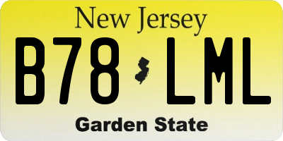 NJ license plate B78LML