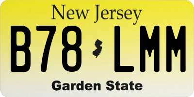 NJ license plate B78LMM