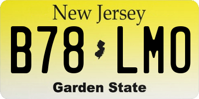 NJ license plate B78LMO