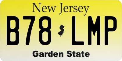 NJ license plate B78LMP