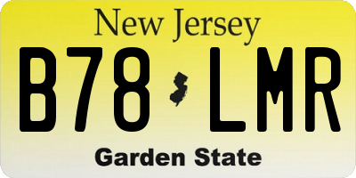 NJ license plate B78LMR