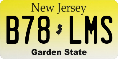 NJ license plate B78LMS
