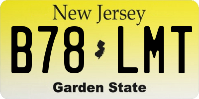NJ license plate B78LMT