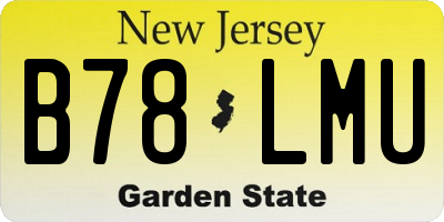 NJ license plate B78LMU