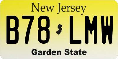 NJ license plate B78LMW