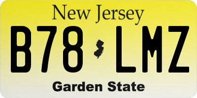 NJ license plate B78LMZ