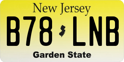 NJ license plate B78LNB