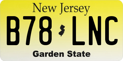 NJ license plate B78LNC