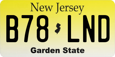 NJ license plate B78LND