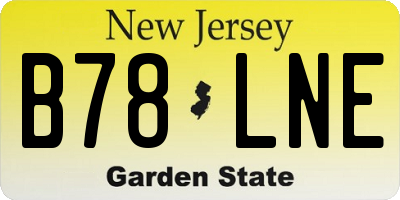 NJ license plate B78LNE