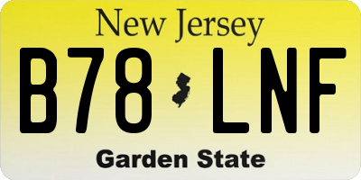 NJ license plate B78LNF
