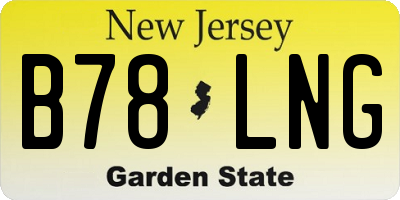 NJ license plate B78LNG