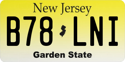 NJ license plate B78LNI