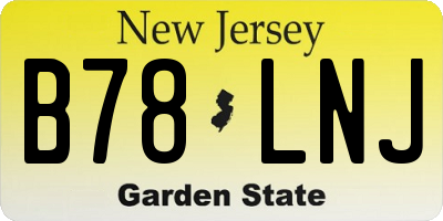 NJ license plate B78LNJ