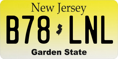 NJ license plate B78LNL