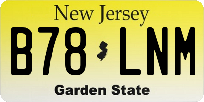 NJ license plate B78LNM