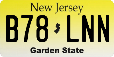 NJ license plate B78LNN