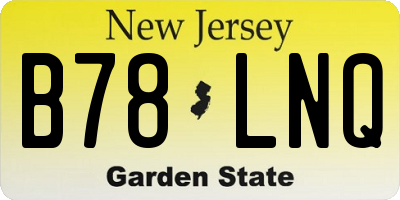 NJ license plate B78LNQ