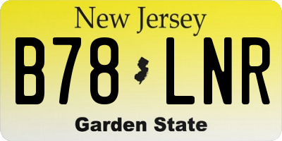 NJ license plate B78LNR