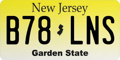 NJ license plate B78LNS