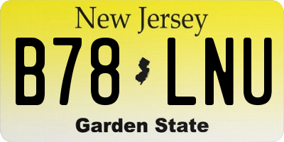 NJ license plate B78LNU