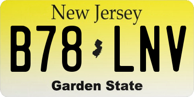 NJ license plate B78LNV