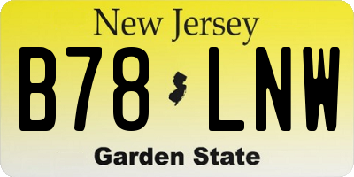 NJ license plate B78LNW