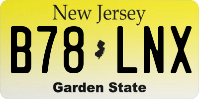 NJ license plate B78LNX