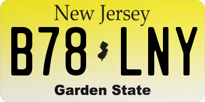 NJ license plate B78LNY