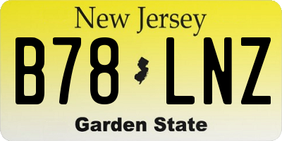 NJ license plate B78LNZ