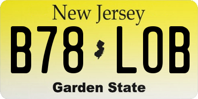 NJ license plate B78LOB