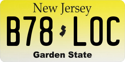 NJ license plate B78LOC