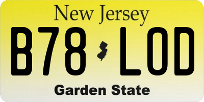 NJ license plate B78LOD
