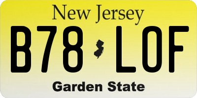 NJ license plate B78LOF