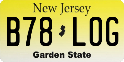 NJ license plate B78LOG