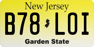 NJ license plate B78LOI