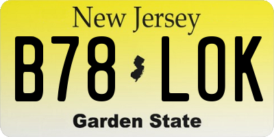 NJ license plate B78LOK